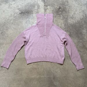 Rachel Zoe Sweater Womens Medium‎ Pink High Neck Textured Sleeves Soft